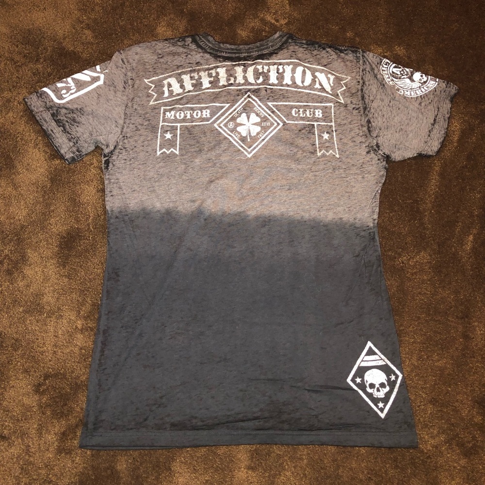 Affliction Death Riders Live Fast American Customs T Shirt Men's XL Skull Clover - Picture 3 of 4